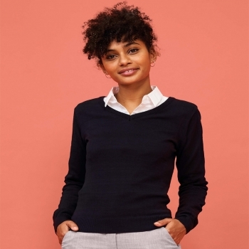 Pull Col en V ajusté Femme 