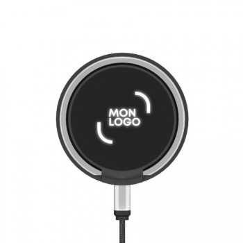 Chargeur à induction recylé MagSafe™ 15 W avec logo lumineux SCX®