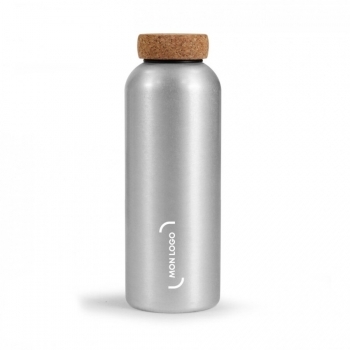 Bouteille 750 mL en aluminium avec bouchon liège Made in Europe